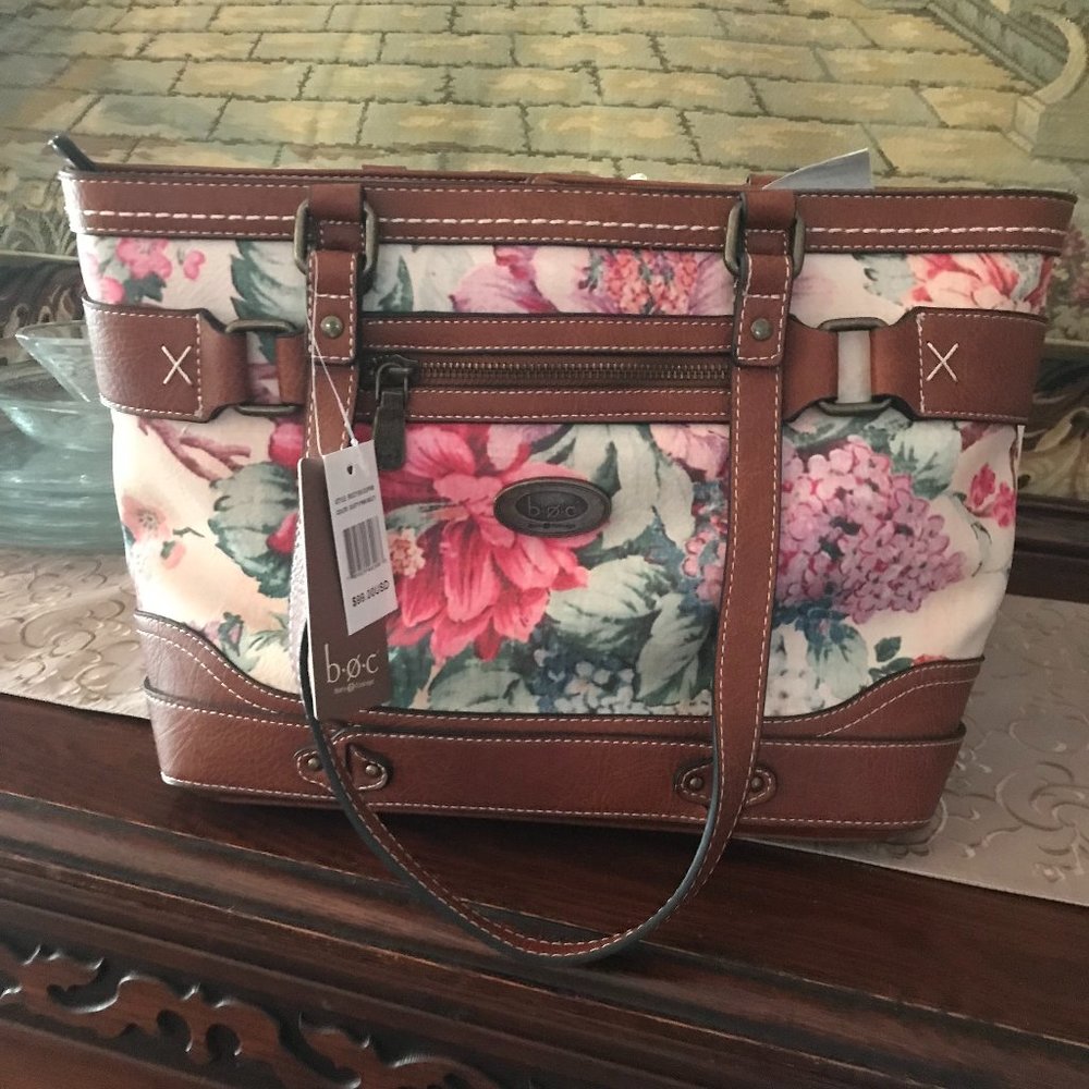 BOC:  FLOWERED PRINT HANDBAG